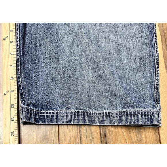 Vintage Bugle Boy Size 34 Cargo Baggy Skater Jean Shorts Blue Denim Y2K - Picture 10 of 12
